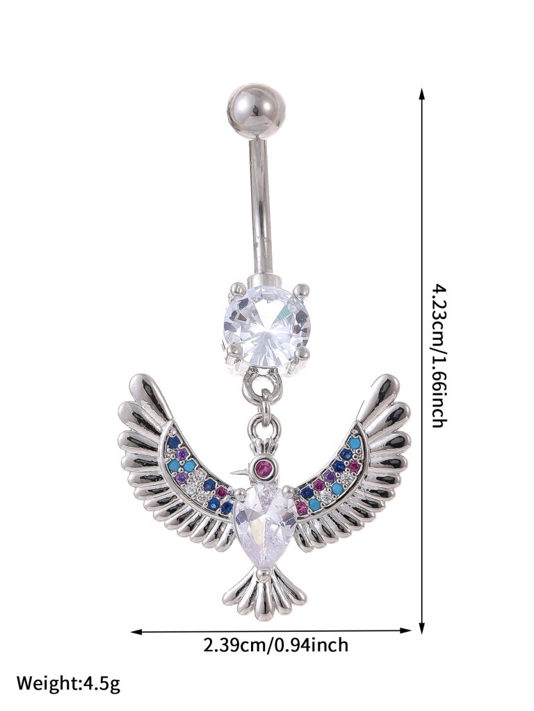 Creative color zirconium Dapeng wings belly button nail fashion body piercing jewelry niche temperament stainless steel belly button nail - Image 6