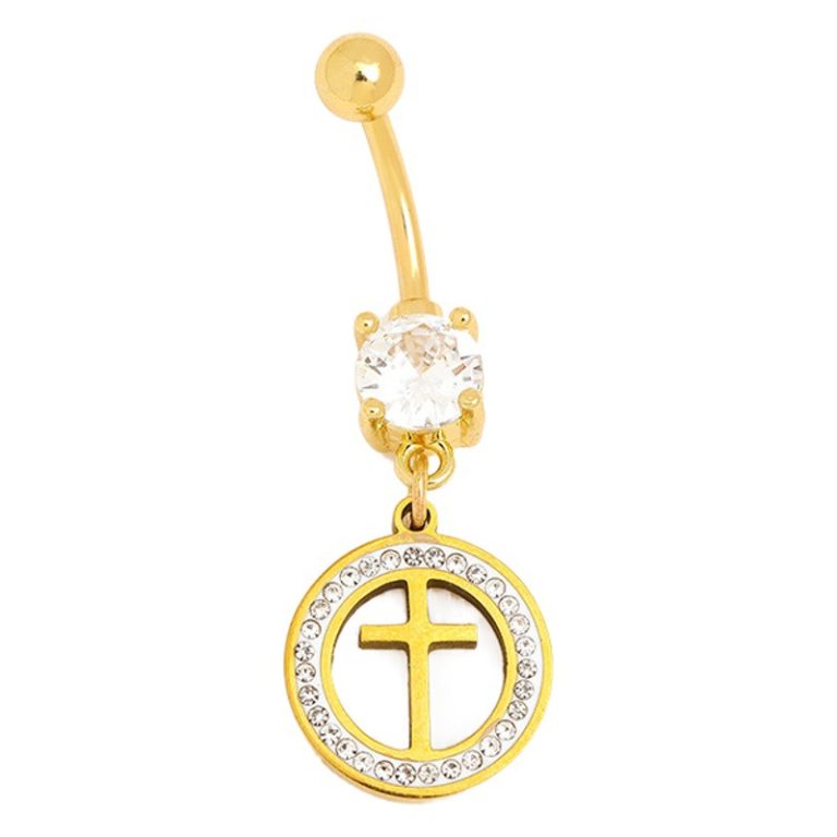 New online red creative ring cross navel Buckle High-looking temperament niche navel nail personality fashion pendant wholesale