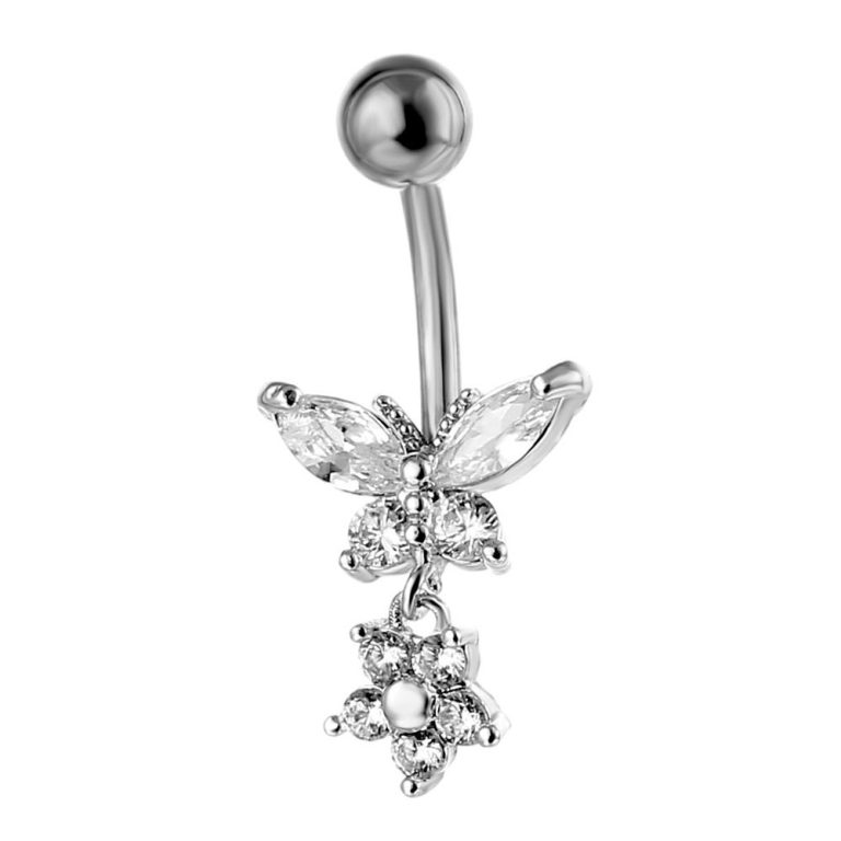 Piercing Jewelry European and American  Special for High Quality Zircon Butterfly Flower Navel Nail Navel Ring - Image 4