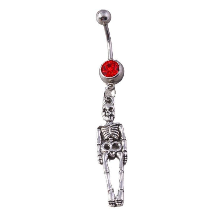 European and American cross-border jewelry personalized skull navel ring Halloween horror creative niche skull navel nail navel jewelry - Image 5