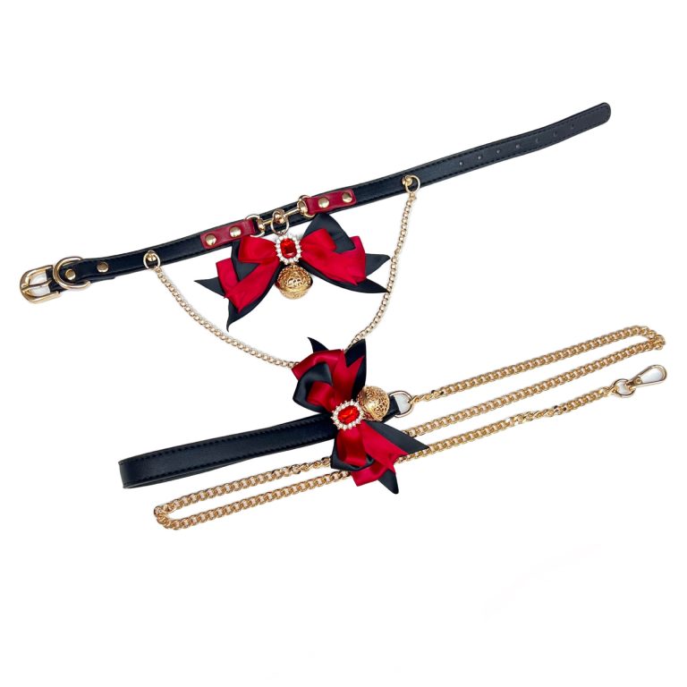 "Raw Game" SM sexy collar hand holding rope bow Bell nipple clamp punishment fox tail butt plug small - Image 4