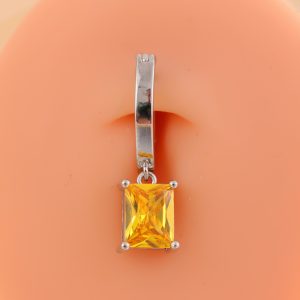 Cross-border new summer beach belly button T square zircon puncture belly button ring personality fashion belly button puncture wholesale