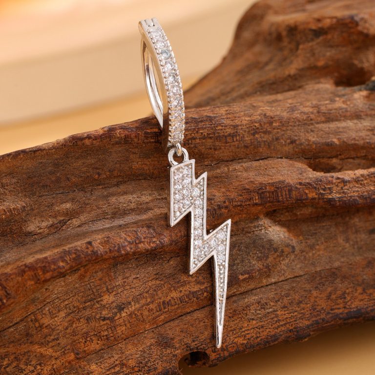 Europe and the United States cross-border hot selling new fashion full diamond copper inlaid zircon lightning pendant belly button ring belly button buckle - Image 3