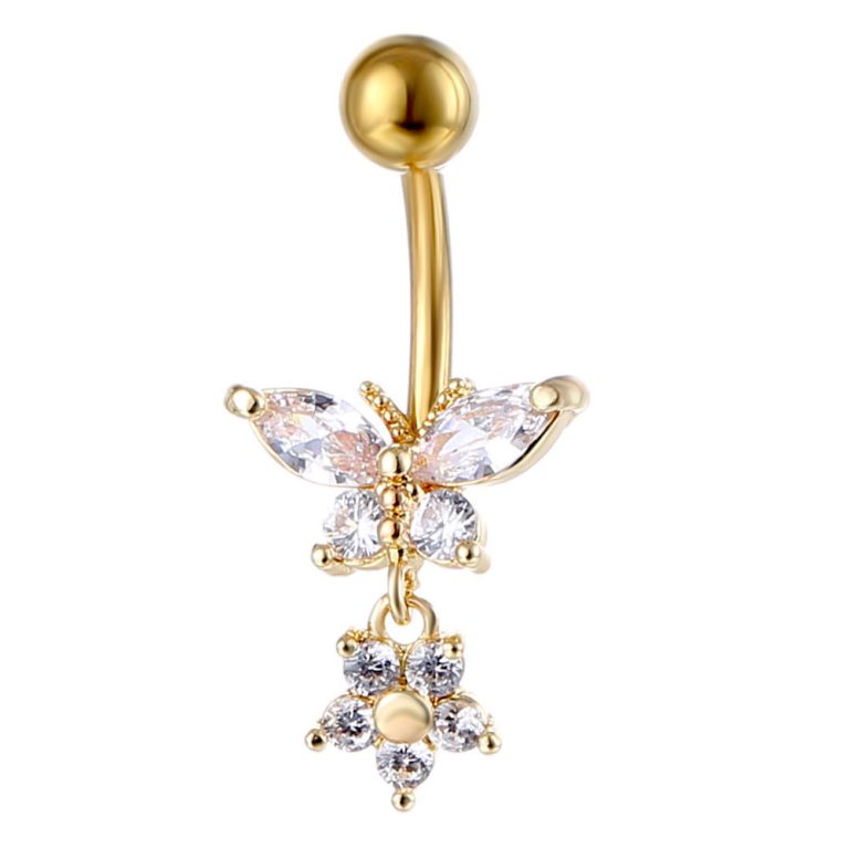 Piercing Jewelry European and American  Special for High Quality Zircon Butterfly Flower Navel Nail Navel Ring - Image 5