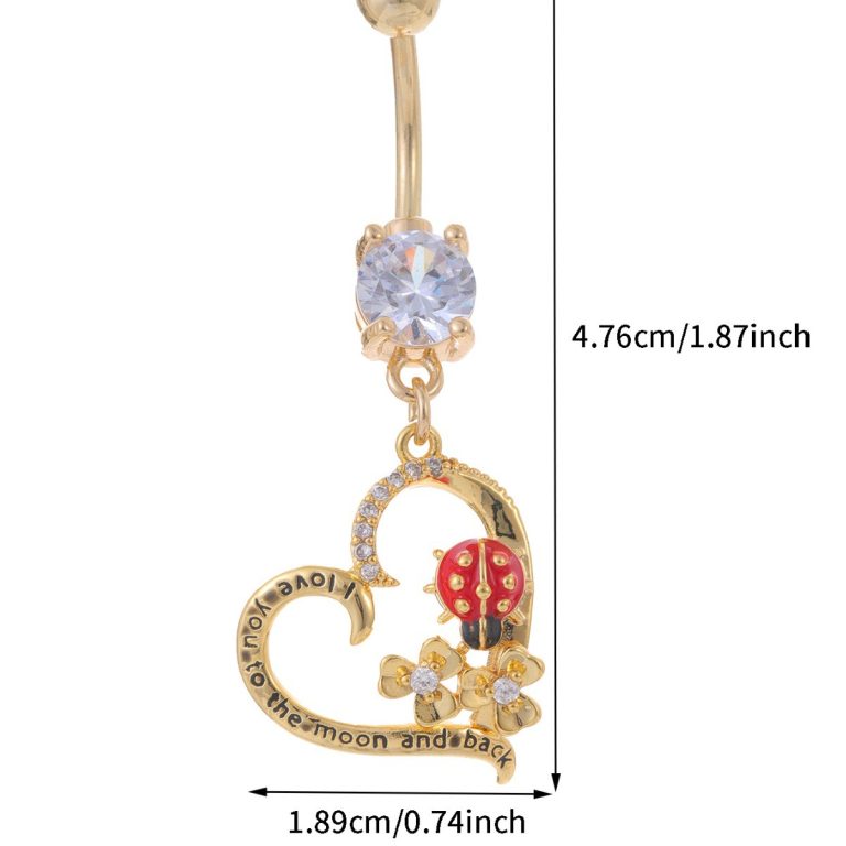 New Shining Zircon Ladybird Navel Nail Love Navel Nail High Temperament Navel Piercing Jewelry - Image 5