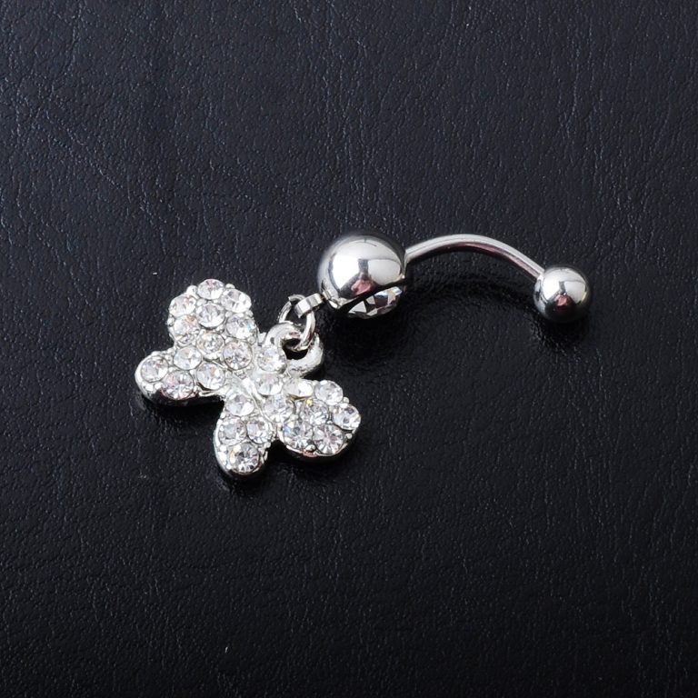 New European and American diamond butterfly pendant navel nail navel nail navel ring - Image 3