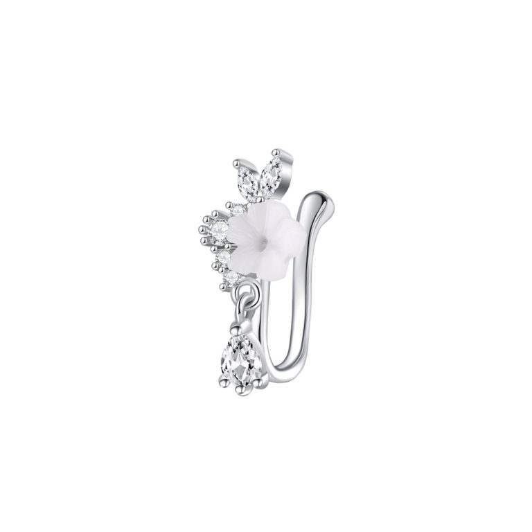 European and American Non-perforated U-shaped Nose Clip Set Zircon Butterfly Love Nose Ring Fake Nose Ornament Piercing Ornament Set Suitable for Women - Image 5