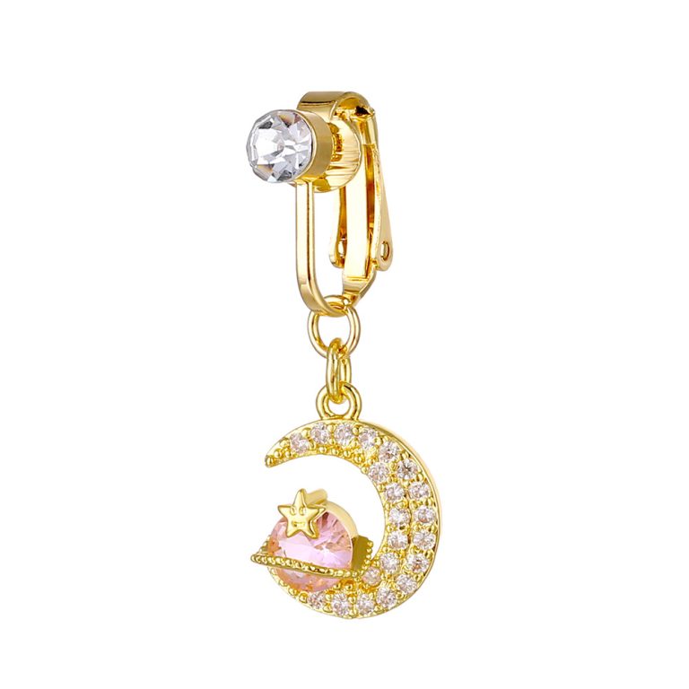 new inlaid crystal diamond butterfly water drop free perforation jewelry navel clip ear clip Amazon in stock - Image 12