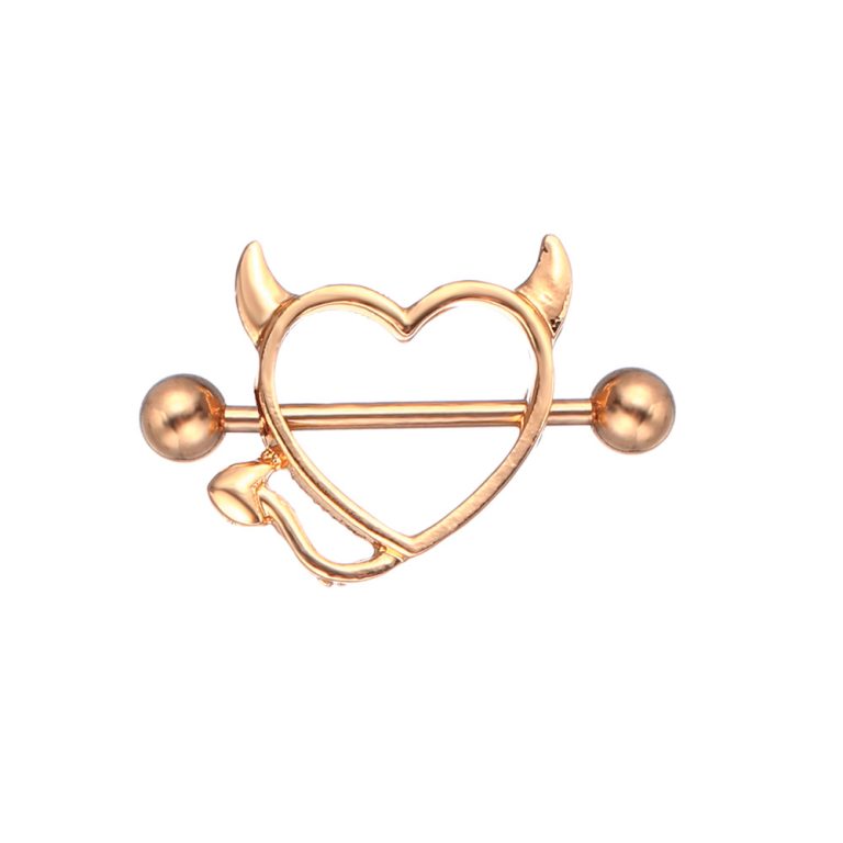 Cross-border products European and American little devil nipple nail body piercing jewelry heart-shaped nipple ring - Image 6