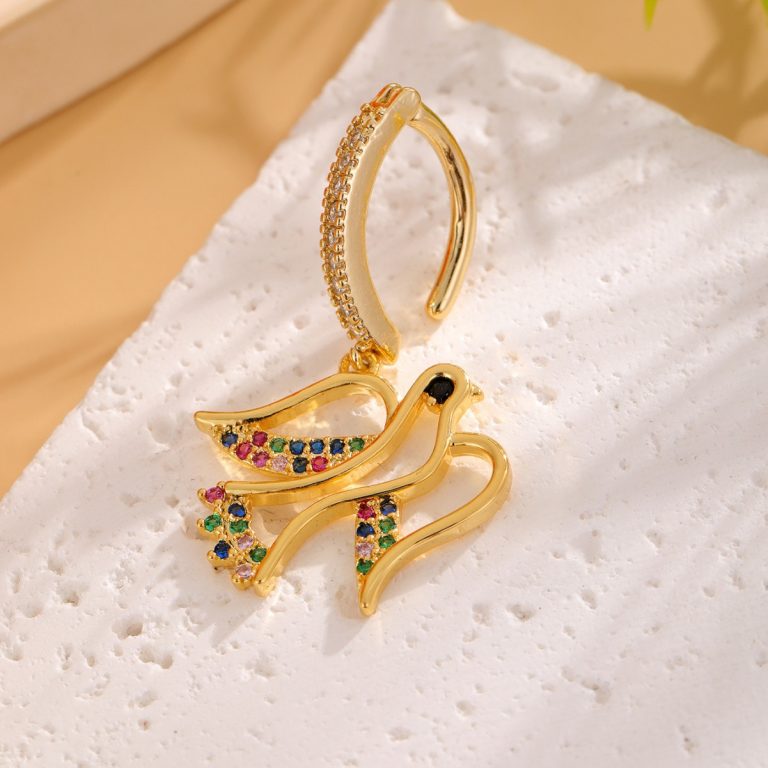 European and American Cross-border New All-match Niche Design Swallow Pendant Copper Inlaid Zircon Belly Button Jewelry - Image 3