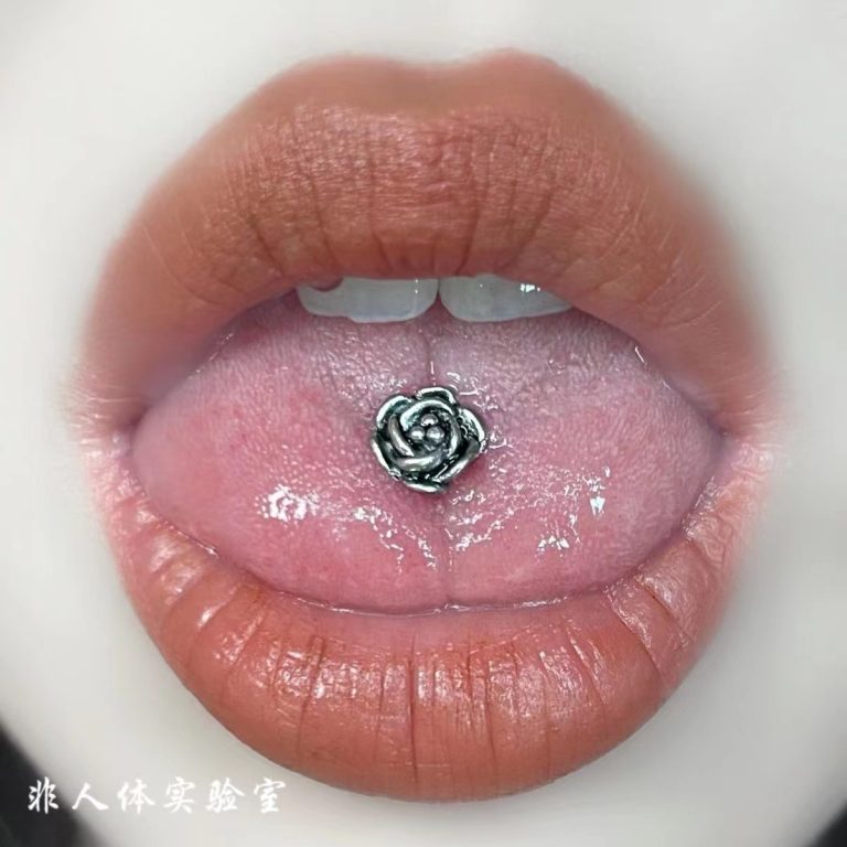 Rose tongue nail stainless steel casting tongue ring