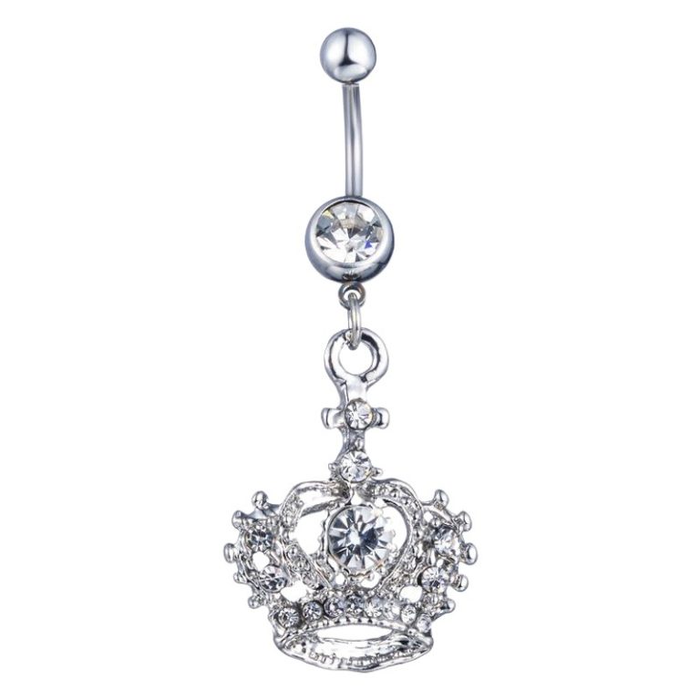 new puncture jewelry belly dance jewelry Europe and the United States diamond crown belly button ring belly button nail