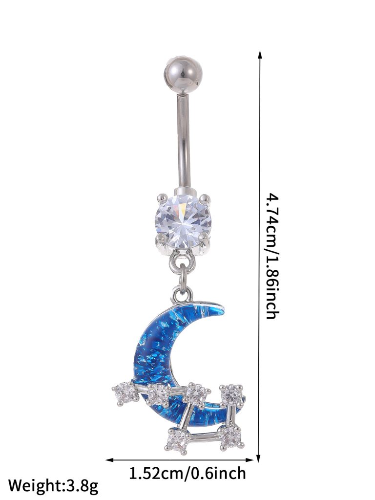 New Starry Sky Moon Navel Nail Female Niche Design Human Navel Nail Advanced Temperament Navel Piercing Jewelry - Image 6