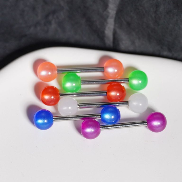 Pearlescent tongue nail new acrylic tongue decoration polarized effect new body piercing tongue jewelry - Image 5