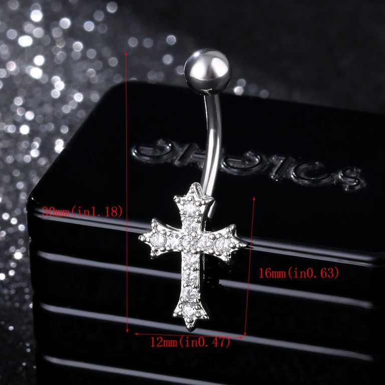 Europe and the United States  inlaid zircon simple personality new puncture jewelry belly button ring navel nail - Image 6
