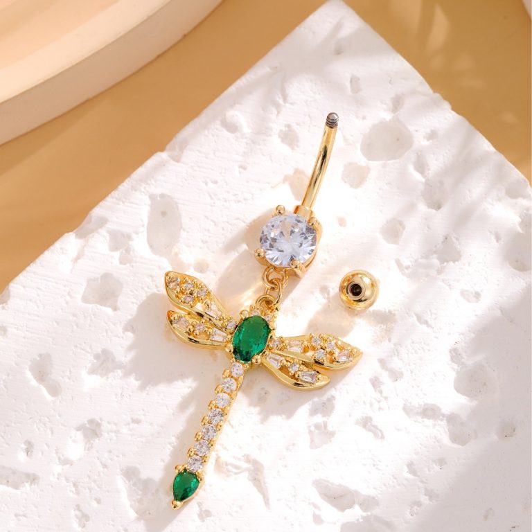 Dragonfly Navel Jewelry Fashion Diamond-encrusted Shiny Navel Nail High-grade All-match Body Piercing Jewelry - Image 3