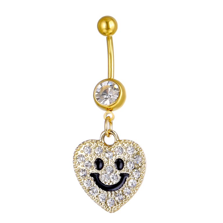 Human body piercing accessories Diamond happy smiley pendant belly ring sexy women belly ring nail - Image 4