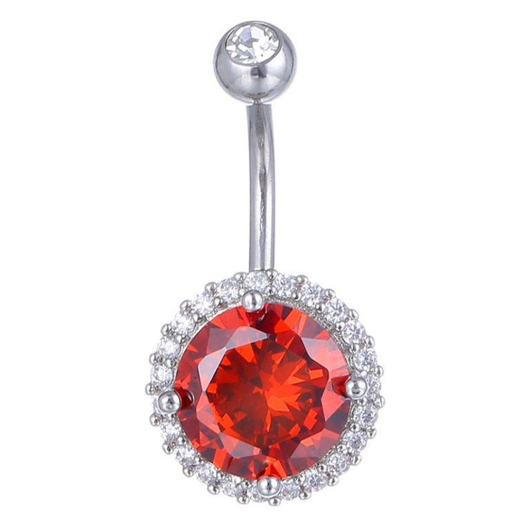 new European and American hot-selling zircon double diamond belly button nail puncture jewelry creative umbilical buckle nail