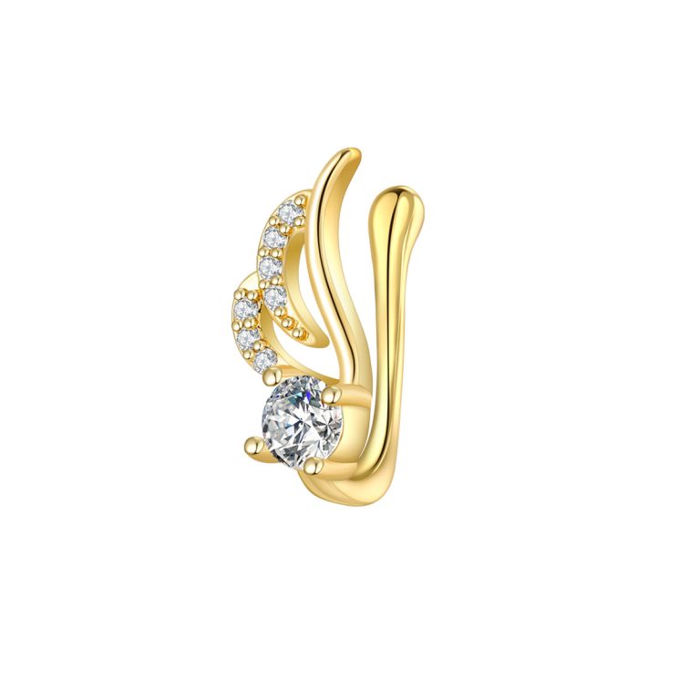 European and American Non-perforated U-shaped Nose Clip Set Zircon Butterfly Love Nose Ring Fake Nose Ornament Piercing Ornament Set Suitable for Women - Image 6