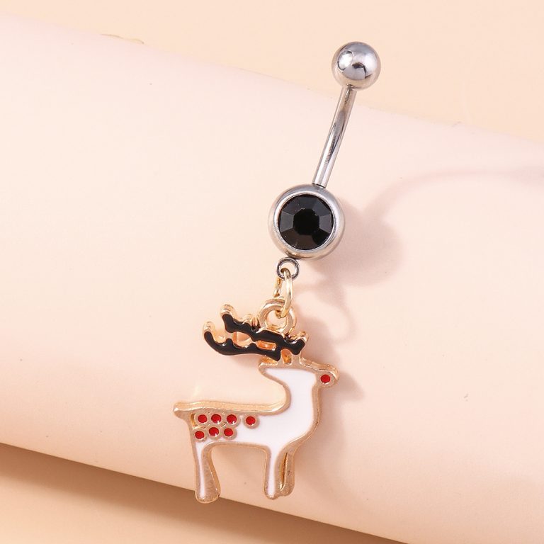 Europe and the United States cross-border ornaments Christmas decoration ornaments Santa Claus navel nail elk Christmas tree navel ring - Image 7
