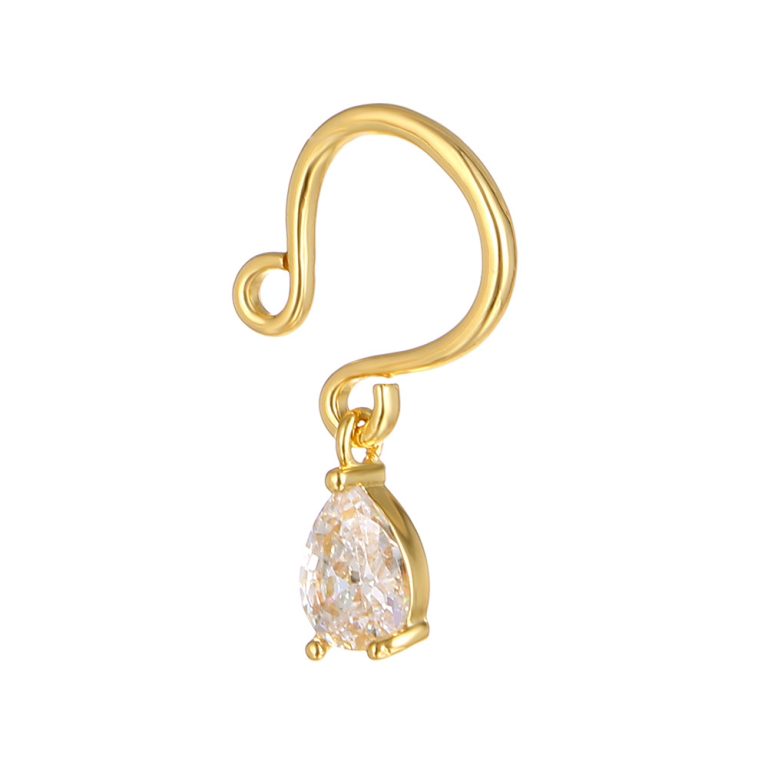 Amazon Cross-border New European and American Fashion Jewelry Punch-free Water Drop Zircon Pendant Fake Ring Buckle - Image 3