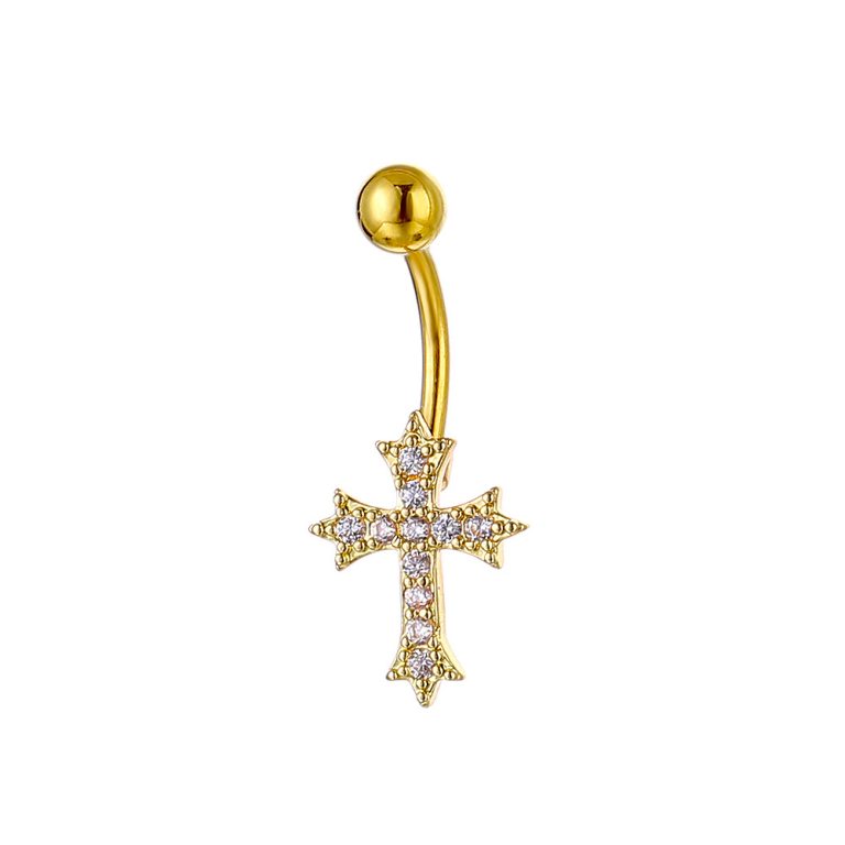 Europe and the United States  inlaid zircon simple personality new puncture jewelry belly button ring navel nail - Image 5