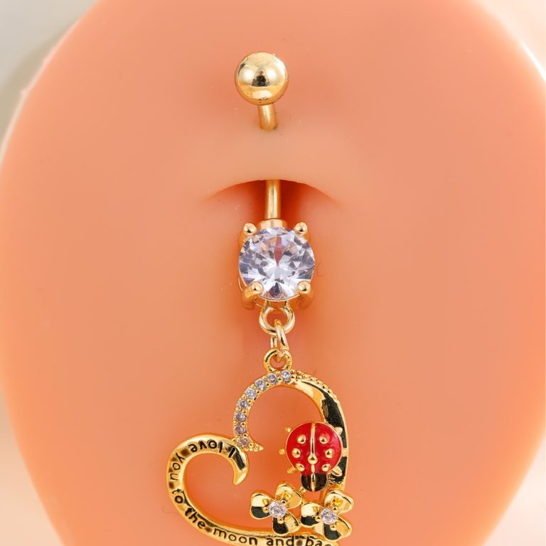 New Shining Zircon Ladybird Navel Nail Love Navel Nail High Temperament Navel Piercing Jewelry - Image 3