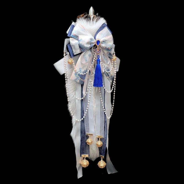 Qingshan Dai New Chinese bow bell 40CM Gray Fox real wool tail butt plug SM sex toys - Image 3