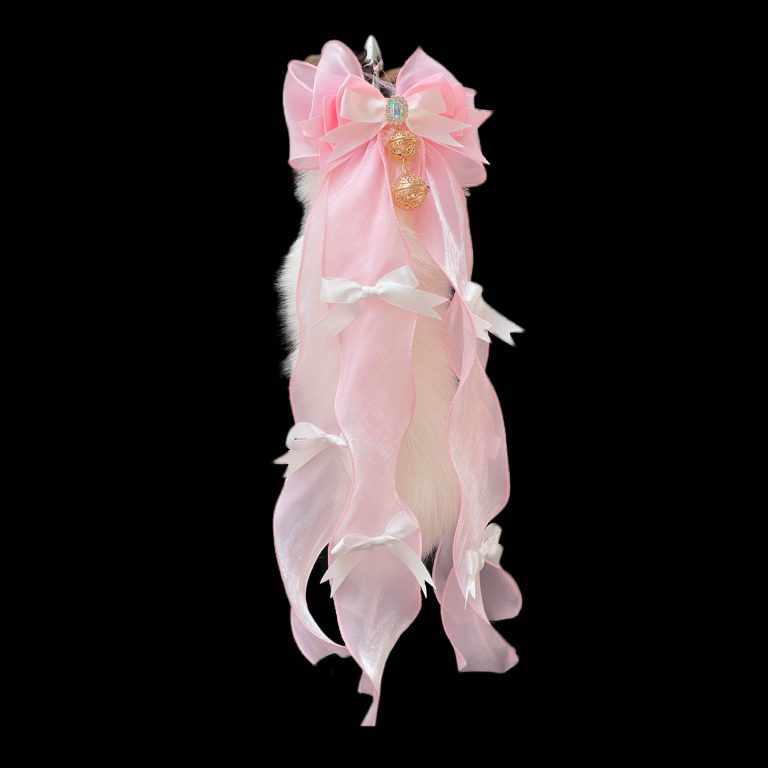 40CM Fox real fur tail butt plug removable smsex toys handmade cute pink white bow Palace Bell - Image 3