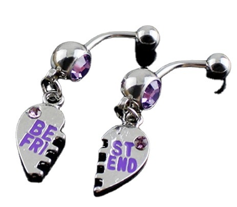 European and American puncture jewelry English letter pair navel ring navel nail navel buckle - Image 4