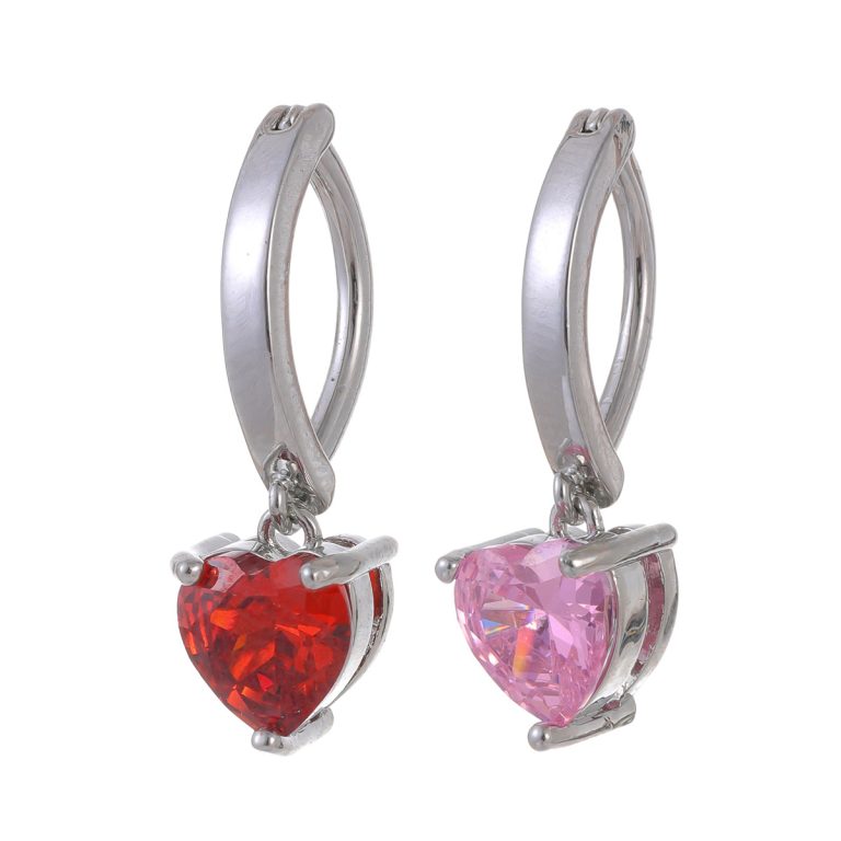 Europe and the United States hot new love pendant fashion plating does not fade red heart-shaped copper inlaid zircon belly button buckle - Image 4