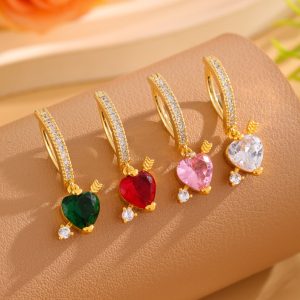 European and American Cross-border Hot Selling High-end Temperament Refined One-arrow Heart-piercing Pendant Navel Ring Copper Micro-inlaid Zircon Navel Buckle