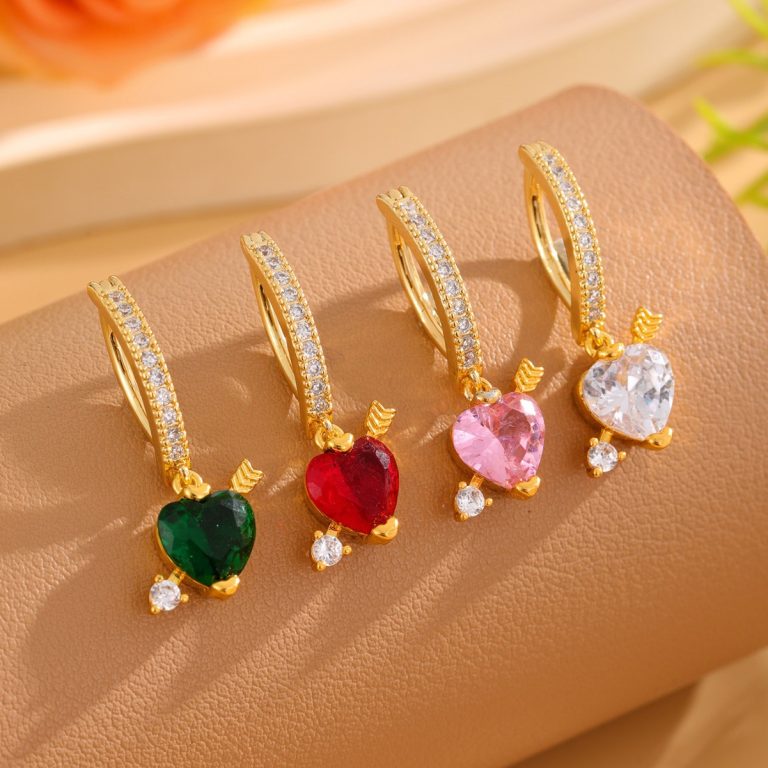 European and American Cross-border Hot Selling High-end Temperament Refined One-arrow Heart-piercing Pendant Navel Ring Copper Micro-inlaid Zircon Navel Buckle