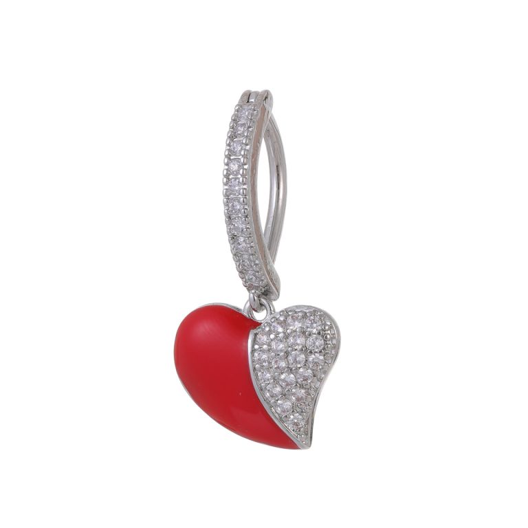New French Style Brush Fashion Trend Copper Zircon Oil Drop Love Pendant Navel Ring Navel Buckle Jewelry - Image 5