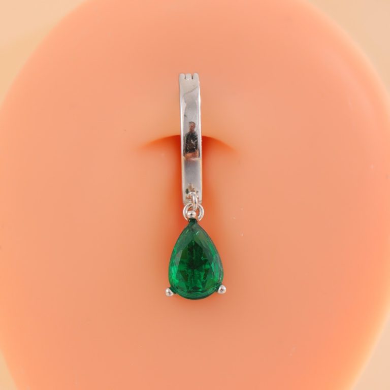 Europe and the United States cross-border new ins style simple feminine texture drop pendant navel ring copper inlaid zircon navel buckle - Image 4
