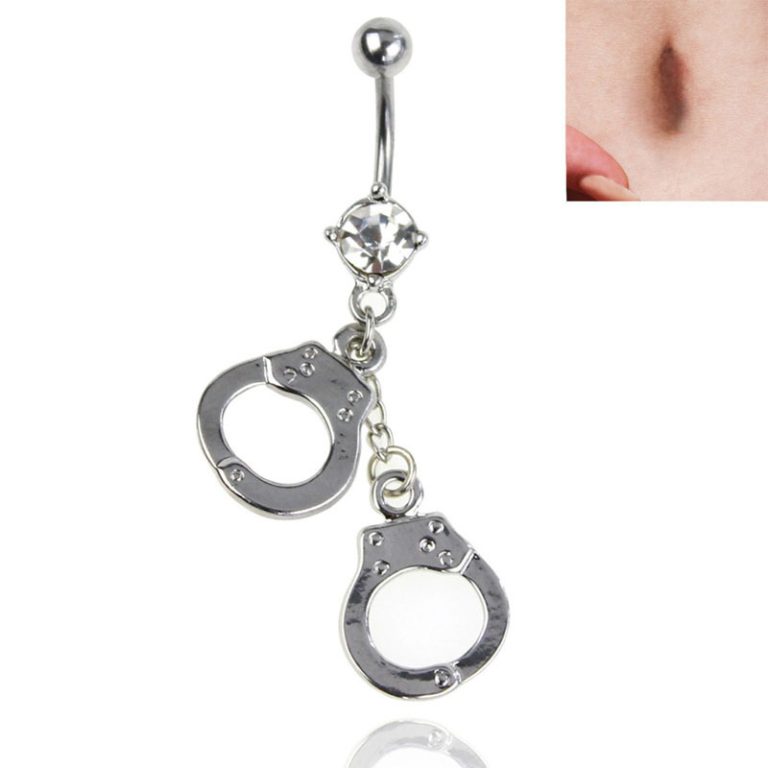 puncture jewelry electroplating handcuffs accessories pendant navel ring navel nail