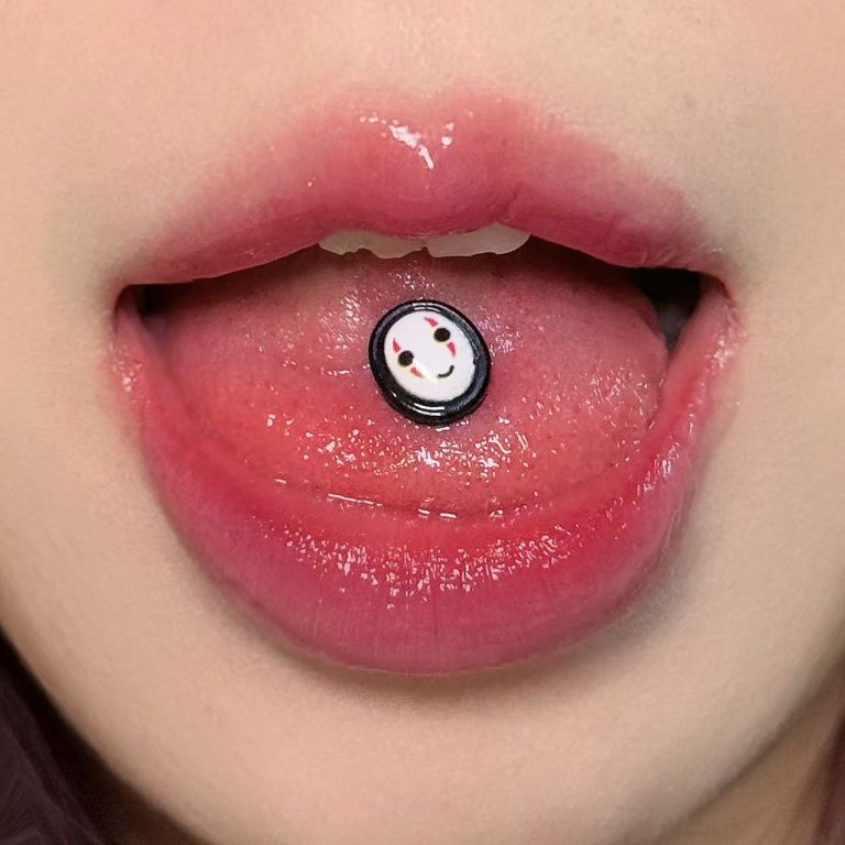 Faceless Men's Tongue Nail New Resin Tongue Ornament Mask Men's Tongue Ornament Tongue Ring New Human Body Piercing Jewelry