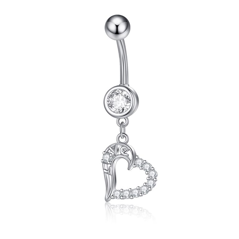 European and American style body piercing jewelry hollow heart butterfly pendant navel nail 316 stainless steel navel buckle navel ornaments - Image 8