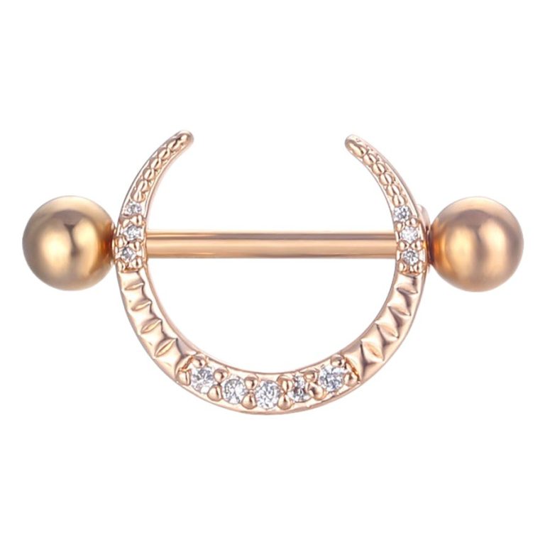 European and American hot selling Amazon cross-border puncture products nipple jewelry inlaid zircon nipple ring nipple nail