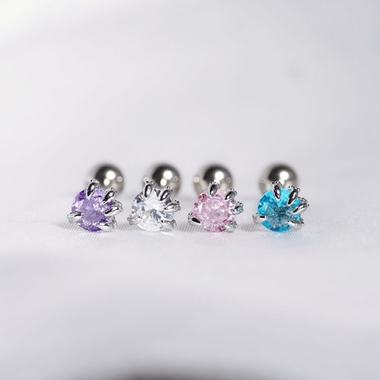Dragon claw inlaid zircon tongue nail flash stainless steel tongue decoration personality - Image 4