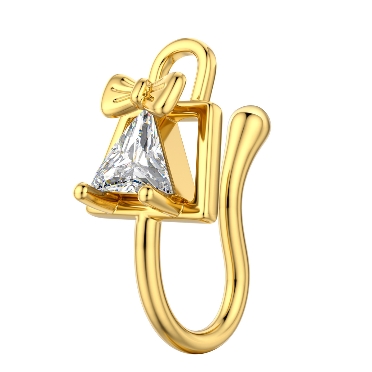 Simple Fashion Crown Shape Copper Inlay Zircon U-shaped Nose Clip Non-perforated Nose Ring Women Charm Party Jewelry - Image 9