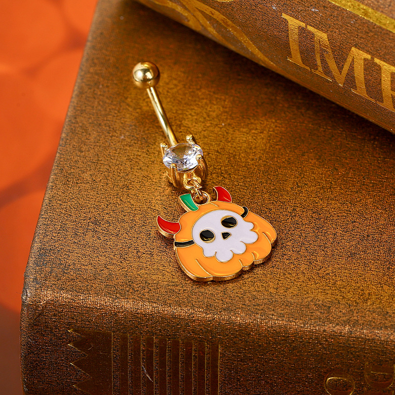 Halloween little devil funny navel decoration trendy creative fashion navel buckle niche design fun cute navel nail female - Image 3