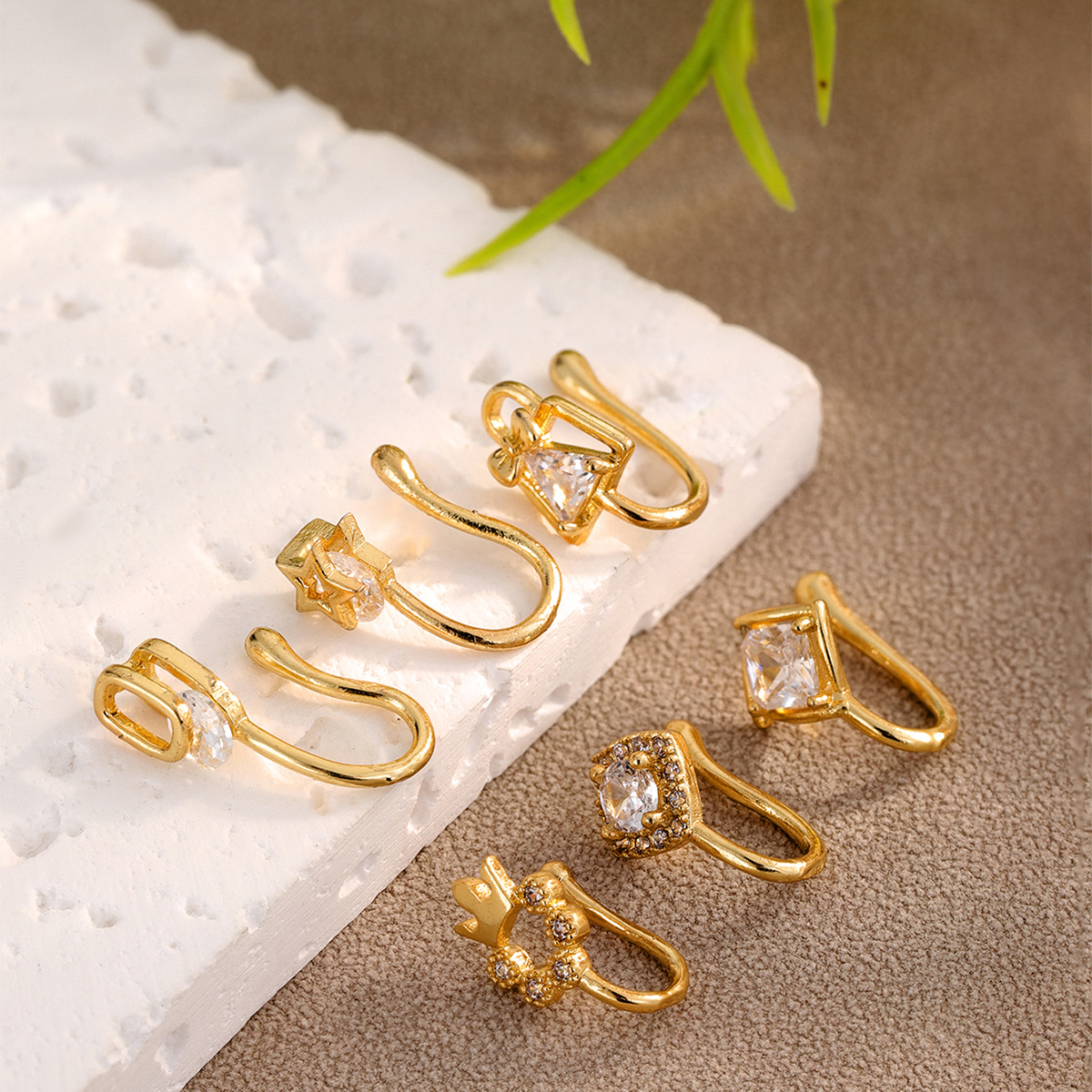 Simple Fashion Crown Shape Copper Inlay Zircon U-shaped Nose Clip Non-perforated Nose Ring Women Charm Party Jewelry - Image 4