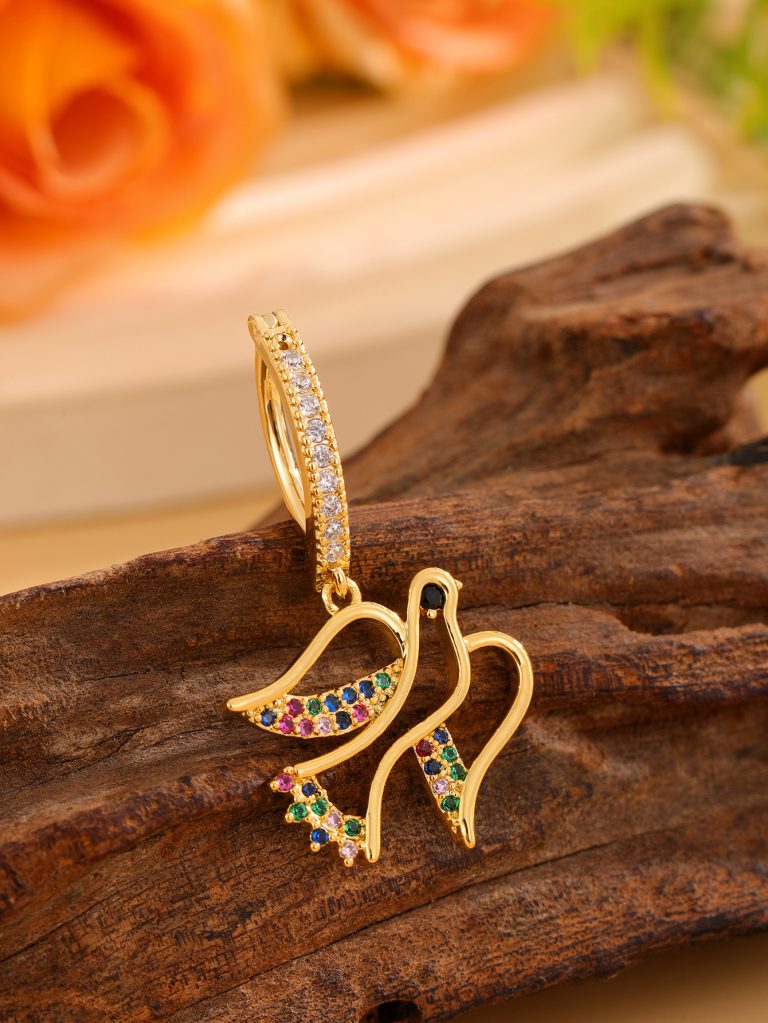 European and American Cross-border New All-match Niche Design Swallow Pendant Copper Inlaid Zircon Belly Button Jewelry - Image 6