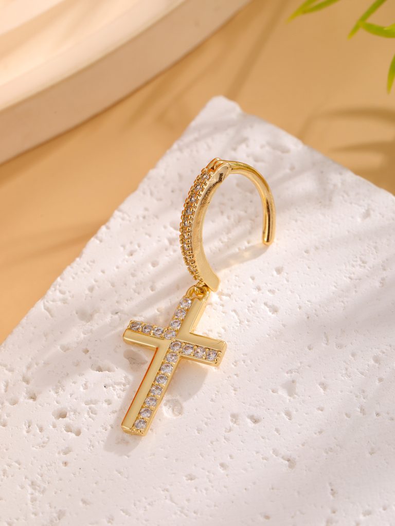 Europe and the United States cross-border creative cross umbilical buckle personality copper zircon design diamond high sense ins wind umbilical buckle manufacturers - Image 6
