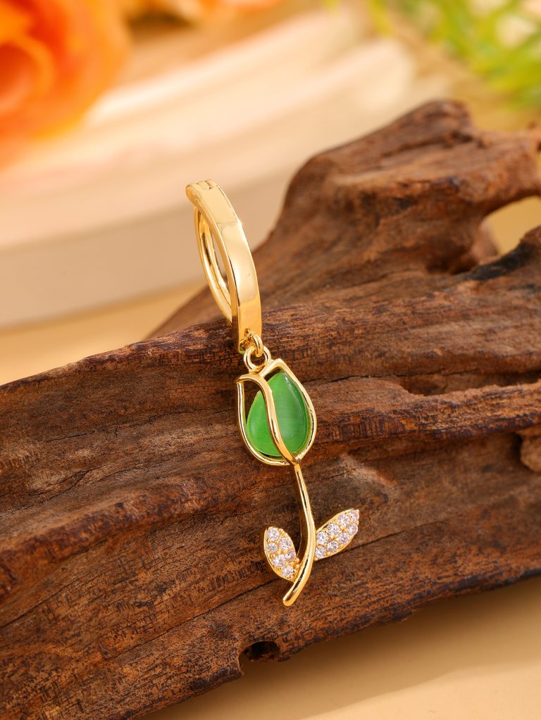 New Tulip Light Luxury High-end Pendant Navel Ring Copper Micro-inlaid Zircon Navel Buckle - Image 9