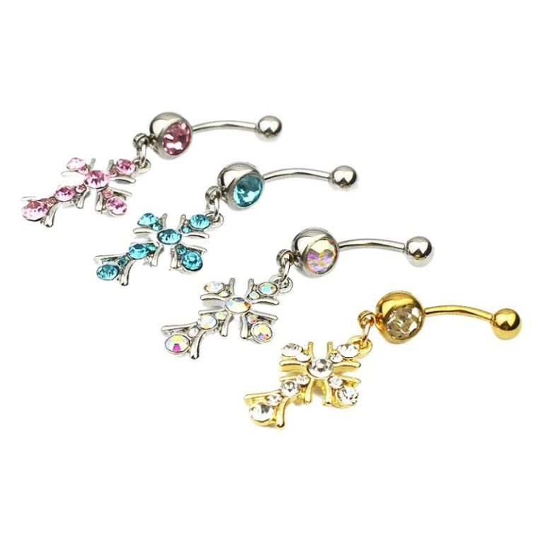 New puncture jewelry cross diamond navel ring alloy pendant navel nail navel buckle  direct