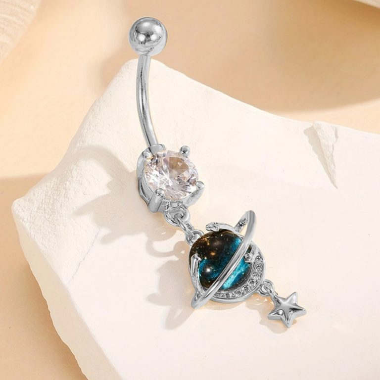 Europe and the United States cross-border dream star copper inlaid zircon planet pendant navel nail puncture jewelry factory direct supply wholesale