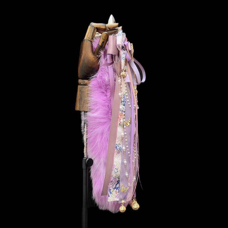 Zhuang Zhou Mengdie 40CM Vine Purple Fox real wool tail butt plug SM sex toys bow Palace Bell - Image 4