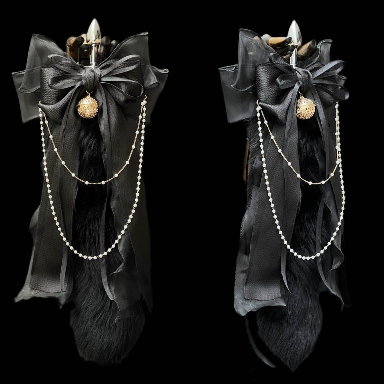 Smsex toys 40CM Fox real fur tail butt plug detachable handmade bow bell ring role play - Image 3